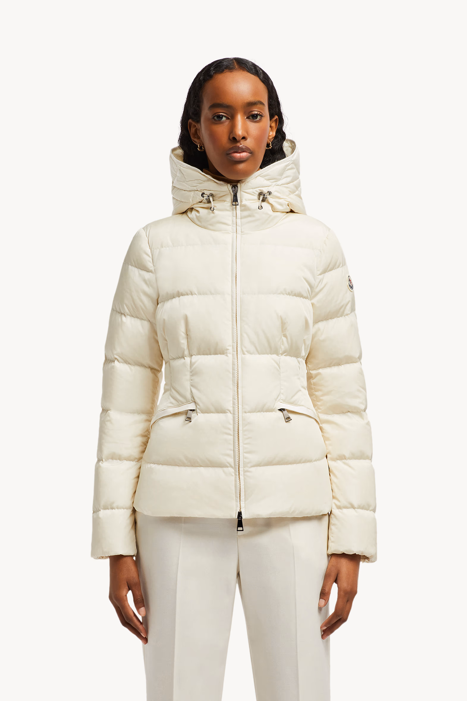 Avoce Hooded Short Down Jacket Women White Ivory Moncler 3